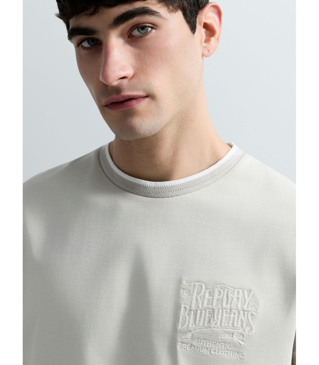 ヘビーコットンジャージートリムTシャツ 詳細画像 ライトベージュ 6